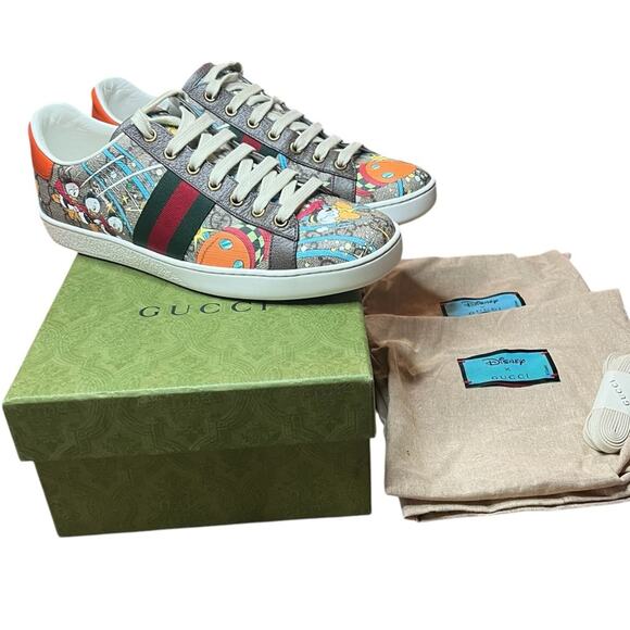 Gucci  X DISNEY GG Supreme Huey, Dewey and Louie  Ace Sneakers EU 40 US 10 - Picture 1 of 15